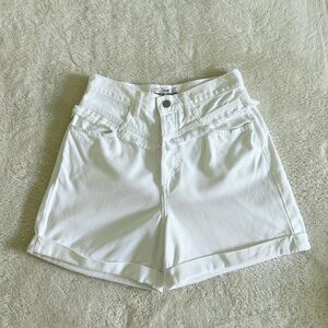 Vintage Guess By Georges Marciano Shorts Size 29 White Denim Cuffed 90's Fringe